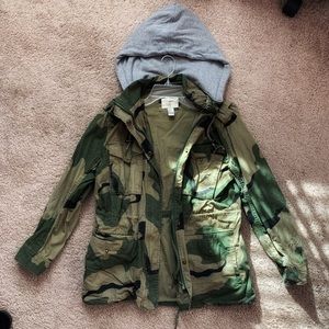 Forever 21 Army Hooded Jacket